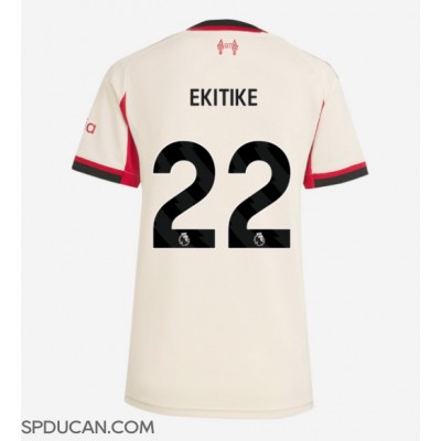 Zenski Nogometni Dres Liverpool Hugo Ekitike #22 Gostujuci 2025-26 Kratak Rukav Zenski Nogometni Dres Liverpool Hugo Ekitike #22 Gostujuci 2025-26 Kratak Rukav